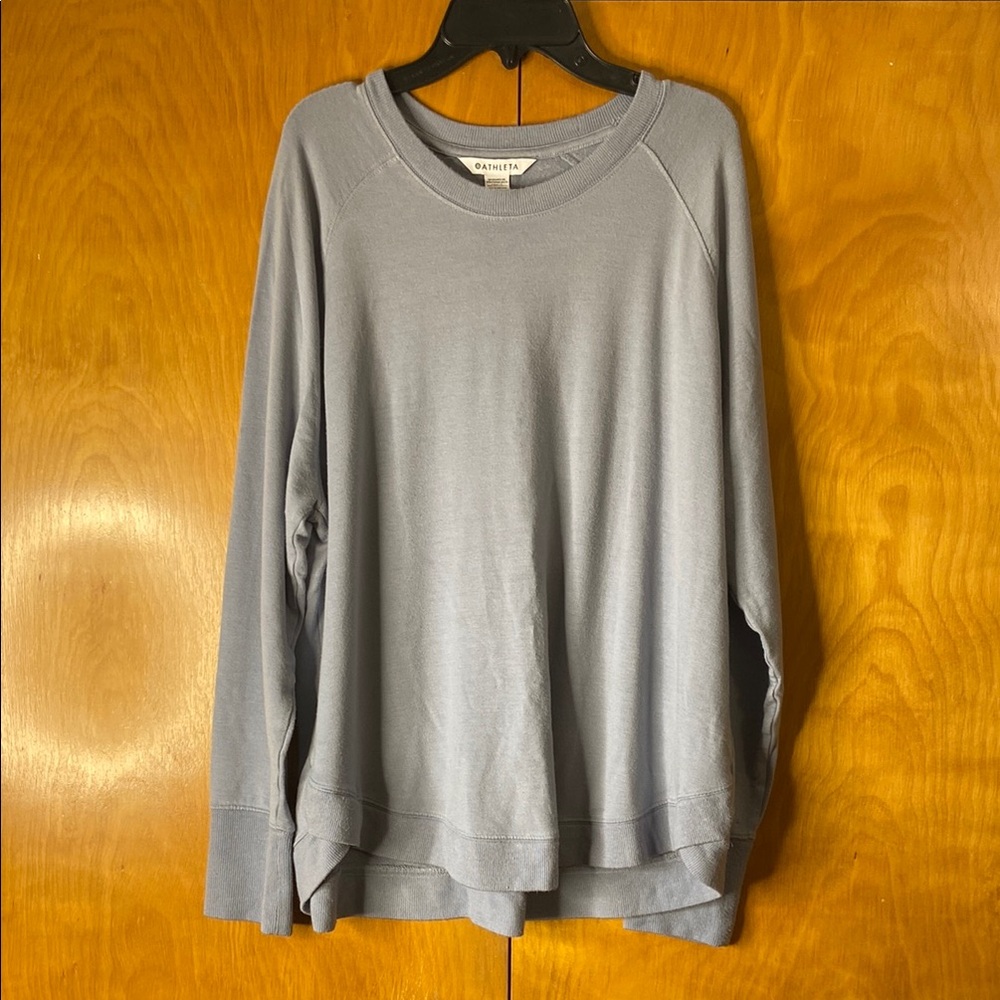 Athleta Coaster Luxe Light Blue Sweatshirt. Size XL - Picture 2 of 10